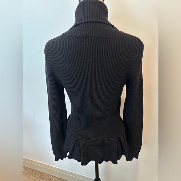 Sandro Ferrone Designer Turtleneck  Black Flare Bottom Cotton SZ M - Picture 3 of 5